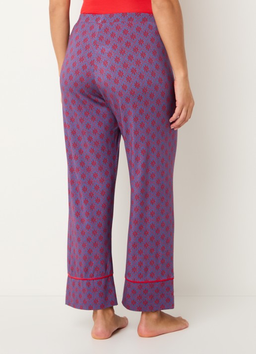 Mey High waist wide fit pyjamabroek met print - achterkant 2 paars