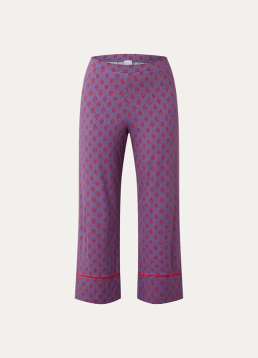 Mey High waist wide fit pyjamabroek met print - voorkant 3 paars