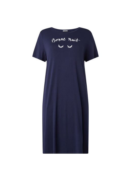Mey Lilyan nachthemd met print - voorkant donkerblauw