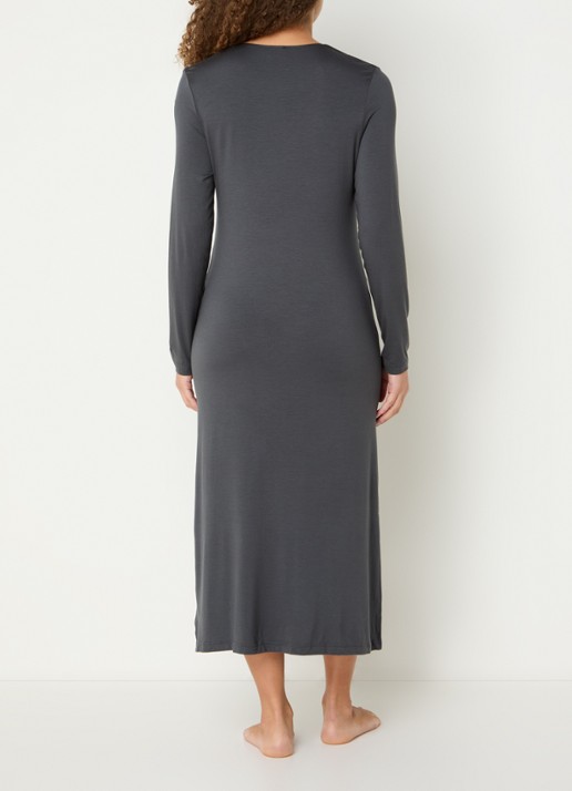 Mey Pure Chic nachthemd met V-hals - achterkant 3 antraciet