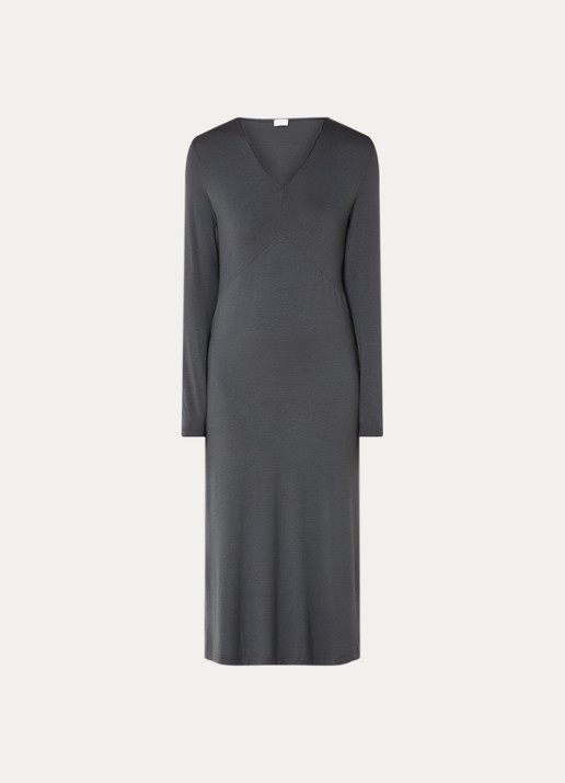 Mey Pure Chic nachthemd met V-hals - voorkant antraciet