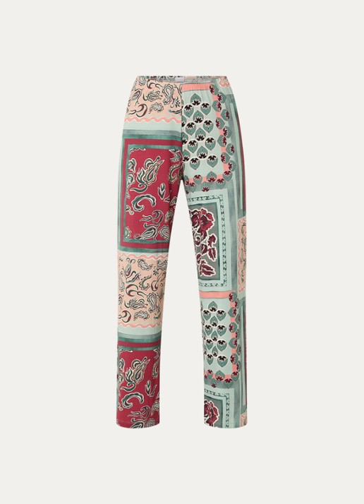 Mey Pyjamabroek met print - voorkant zeegroen