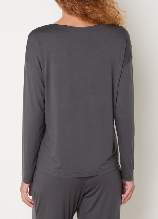 Mey Pyjamatop met ronde hals - achterkant 4 middengrijs