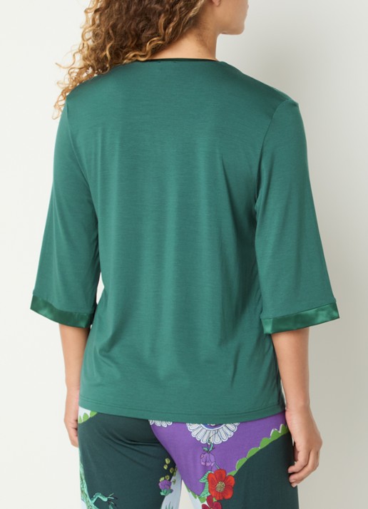 Mey Pyjamatop met V-hals - achterkant 4 groen