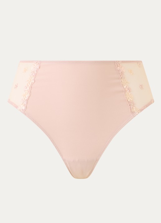 Mey Slip met mesh en bloemborduring - voorkant lichtroze