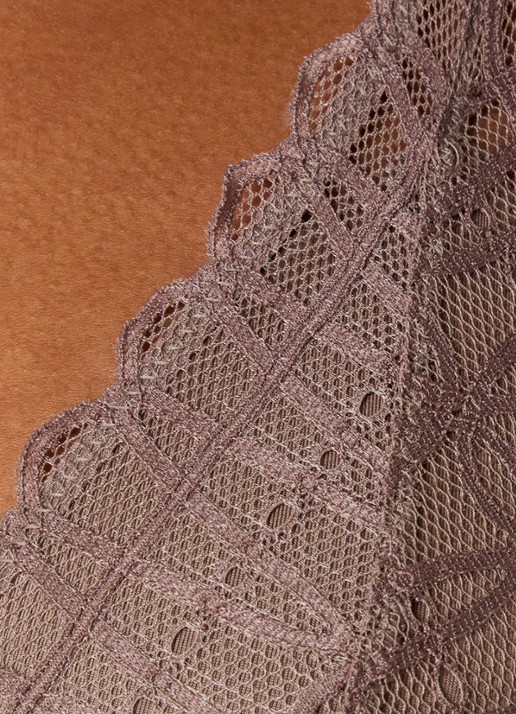 Mey Voorgevormde bralette met overlay van kant - detail 3 lichtbruin