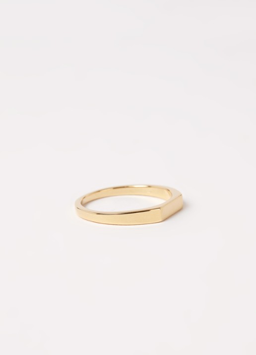 Miansai Thin Geo zegelring van zilver - voorkant 2 goud