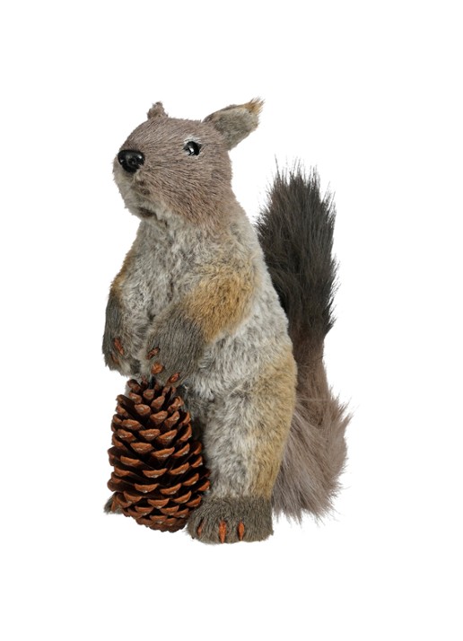 Mica Decorations Eekhoorn ornamant 30 cm - voorkant bruin