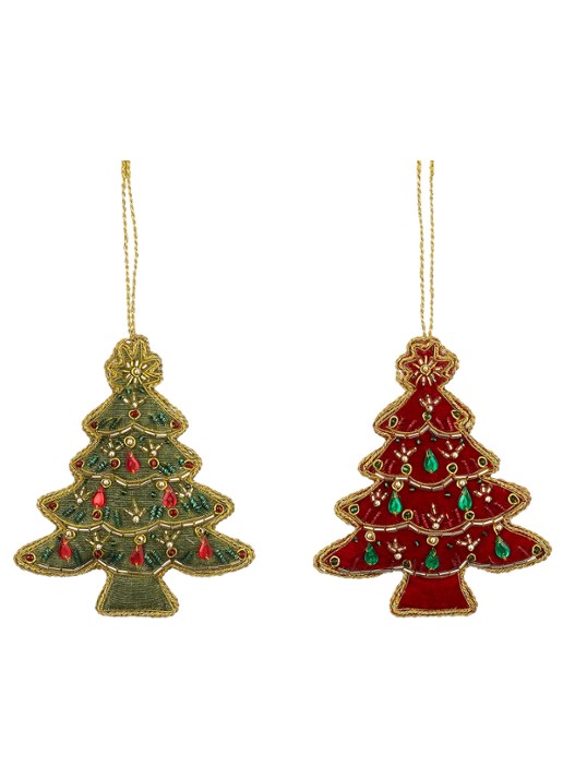 Mica Decorations Kerstboom kersthanger 12 cm set van 2