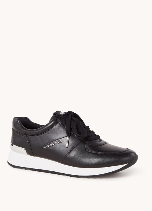 Michael Kors Allie sneaker van leer - voorkant zwart