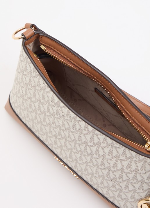 Michael Kors Andie crossbodytas met logoprint - detail 4 beige