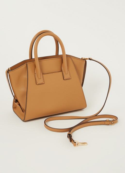 Michael Kors Avril Small handtas van leer  - achterkant 3 cognac