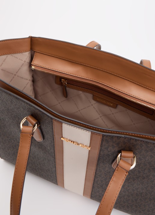 Michael Kors Becca shopper met logoprint  - detail 4 bruin