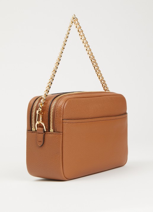 Michael Kors Bryant crossbodytas van leer met afneembare schouderriem - achterkant oranjebruin