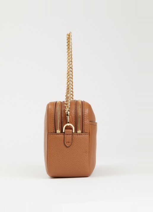 Michael Kors Bryant crossbodytas van leer met afneembare schouderriem - detail 3 oranjebruin