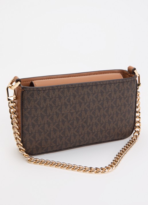 Michael Kors Bryant schoudertas met logoprint en afneembare schouderriem - achterkant bruin