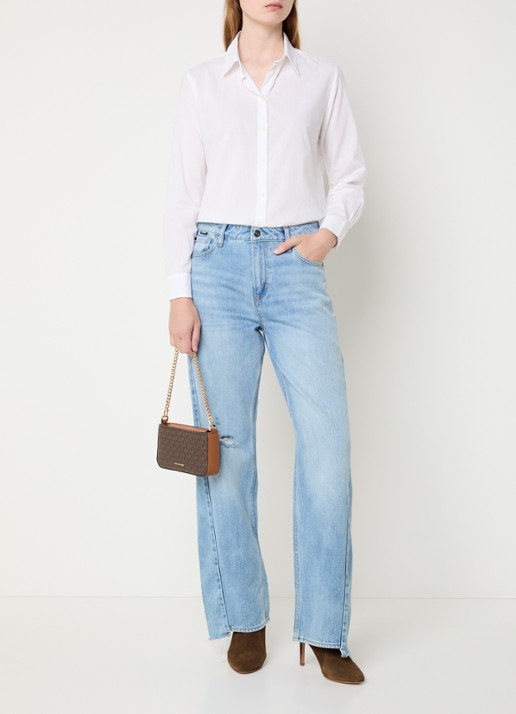 Michael Kors Bryant schoudertas met logoprint en afneembare schouderriem - voorkant 4 bruin
