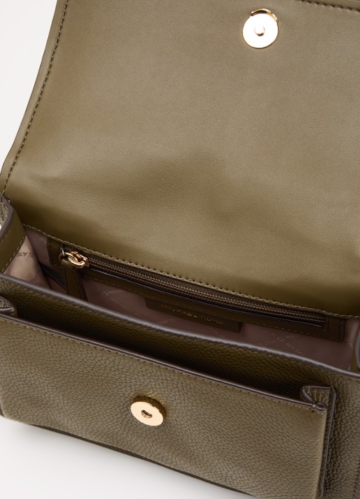 Michael Kors Claire Large schoudertas van leer - detail olijfgroen