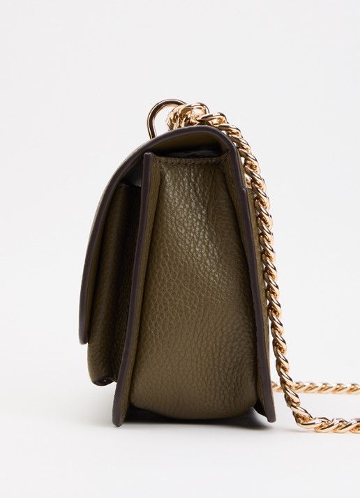Michael Kors Claire Large schoudertas van leer - detail 2 olijfgroen