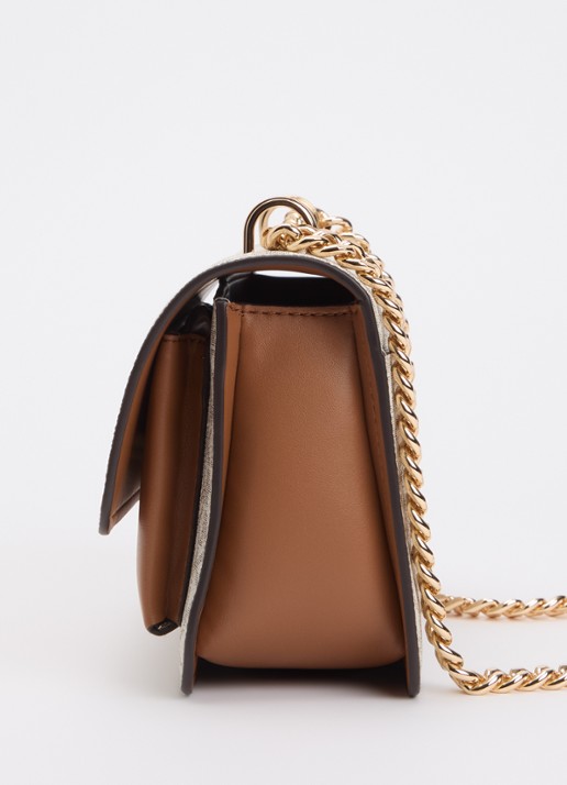 Michael Kors Claire schoudertas met logoprint en kettingdetail  - detail 4 gebroken wit