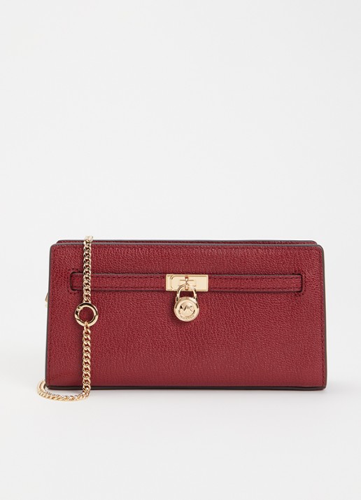 Michael Kors Clutch van leer met afneembare schouderriem