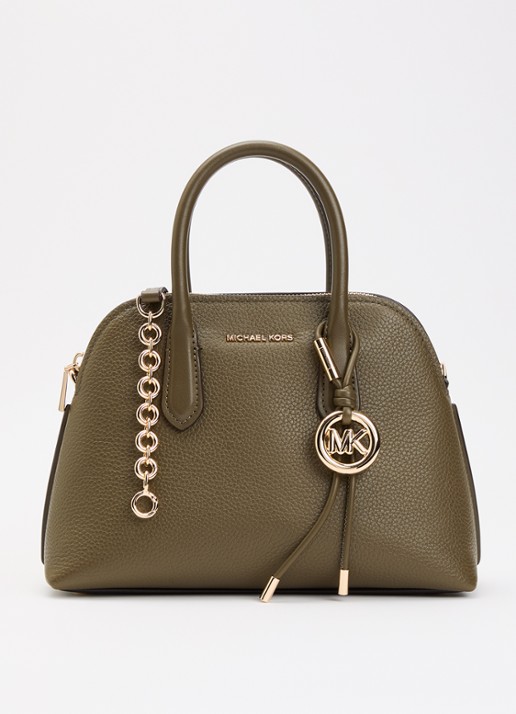 Michael Kors Freddie Dome crossbodytas met tasbedel  - voorkant 4 olijfgroen