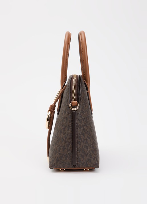 Michael Kors Freddie Medium handtas met logoprint en afneembare schouderriem - detail 2 bruin