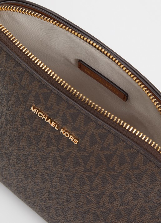 Michael Kors Freddie Small crossbodytas met logoprint en verstelbare schouderriem - detail 3 donkerbruin