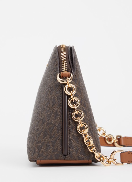 Michael Kors Freddie Small crossbodytas met logoprint en verstelbare schouderriem - detail 4 donkerbruin