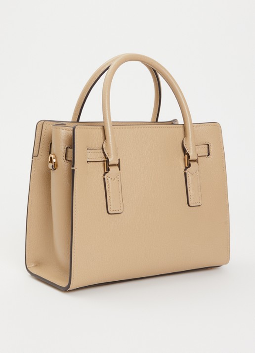 Michael Kors Hamilton handtas van leer met afneembare schouderriem - achterkant 5 khaki
