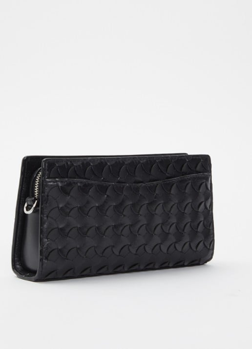 Michael Kors Hamilton Moderne XS schoudertas met gevlochten detail - achterkant zwart