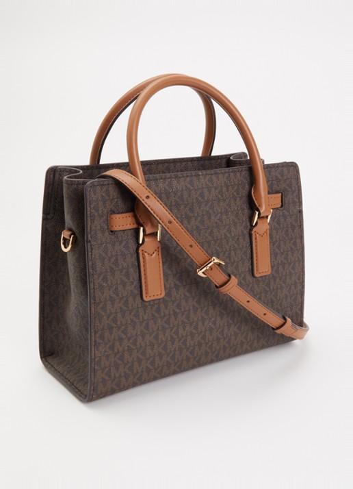 Michael Kors Hamilton Small handtas met afneembare schouderriem - achterkant 4 donkerbruin