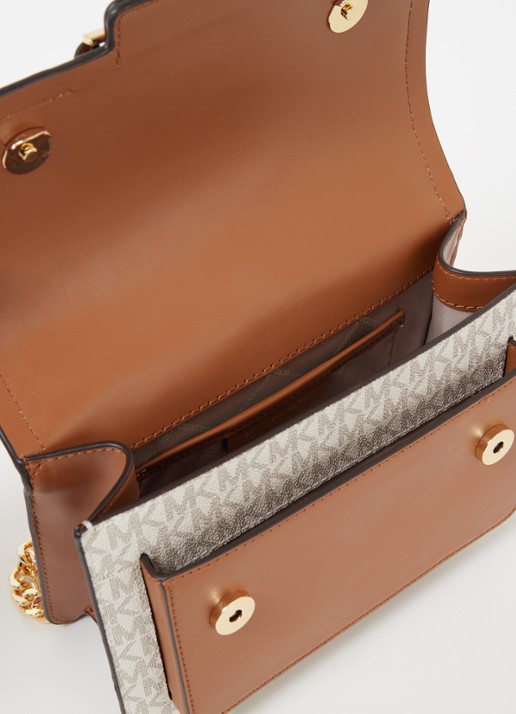 Michael Kors Heather Large schoudertas met logoprint - detail 4 beige