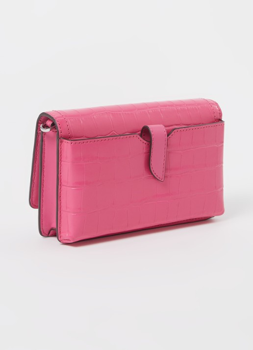 Michael Kors Heather Small crossbody portemonnee van leer - achterkant 3 roze
