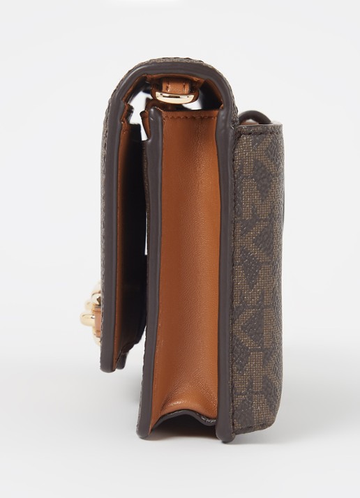Michael Kors Heather Small crossbody portemonnee van leer - detail 4 bruin