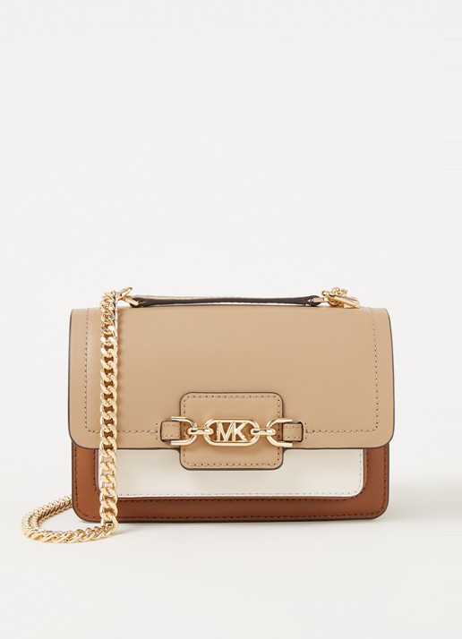 Michael Kors Heather XS schoudertas van leer - voorkant 3 bruin