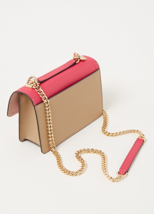 Michael Kors Heather XS schoudertas van leer - achterkant 4 roze