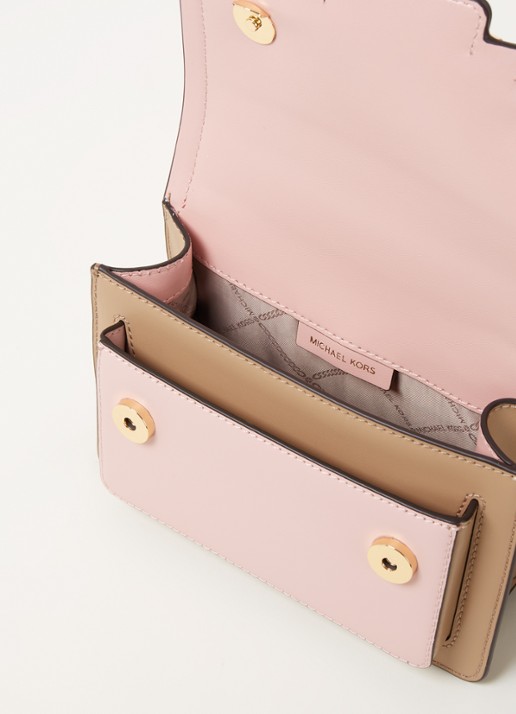 Michael Kors Heather XS schoudertas van leer - detail roze