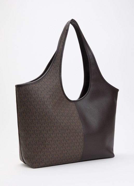 Michael Kors Henly Large shopper met logoprint - achterkant 5 chocoladebruin