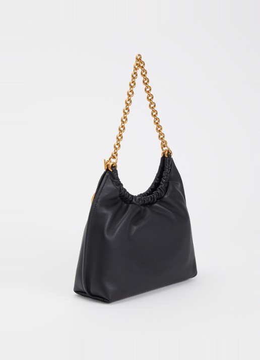Michael Kors Indie Medium schoudertas met logo - achterkant 2 zwart