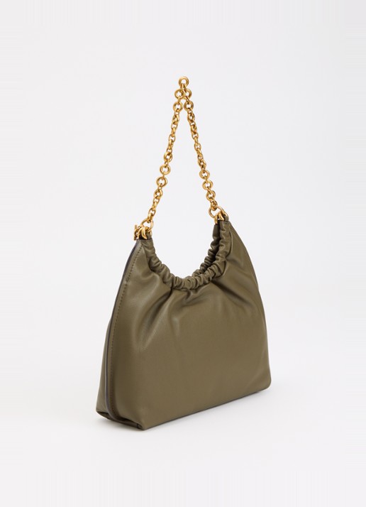 Michael Kors Indie Medium schoudertas met logo - achterkant 5 mosgroen