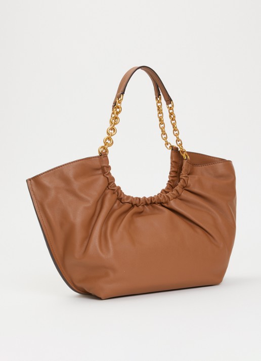 Michael Kors Indie schoudertas van leer - achterkant 5 beige