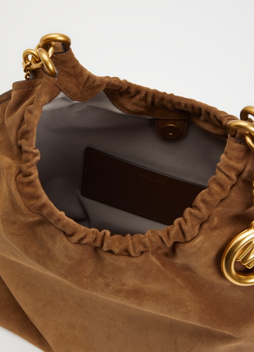 Michael Kors Indie schoudertas van suède  - detail 4 roestbruin