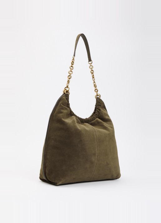 Michael Kors Indie schoudertas van suède  - achterkant 5 groen