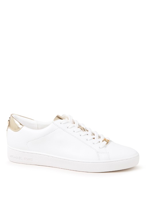 Michael Kors Irving sneaker van leer - voorkant wit