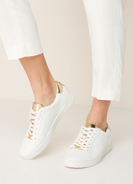 Michael Kors Irving sneaker van leer - voorkant 2 wit