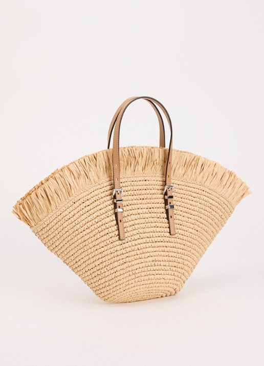 Michael Kors Isa shopper met tasbedel - achterkant 3 beige
