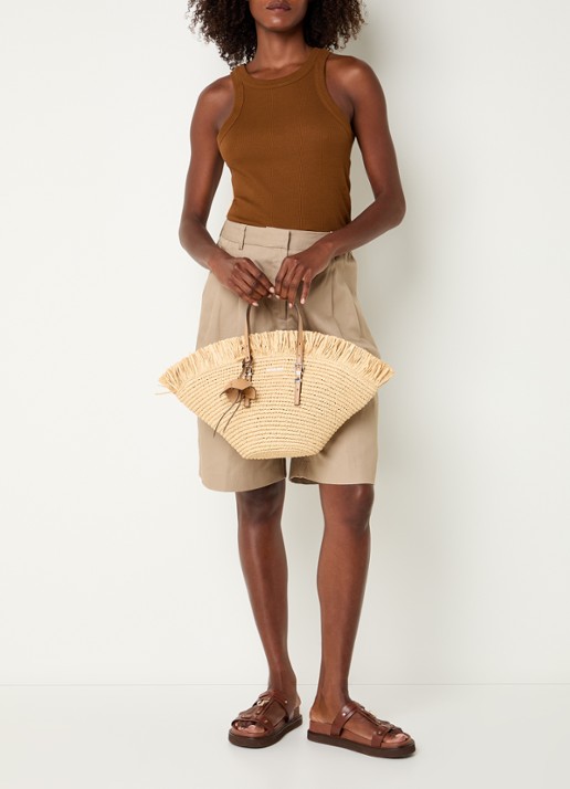 Michael Kors Isa shopper met tasbedel - voorkant 2 beige