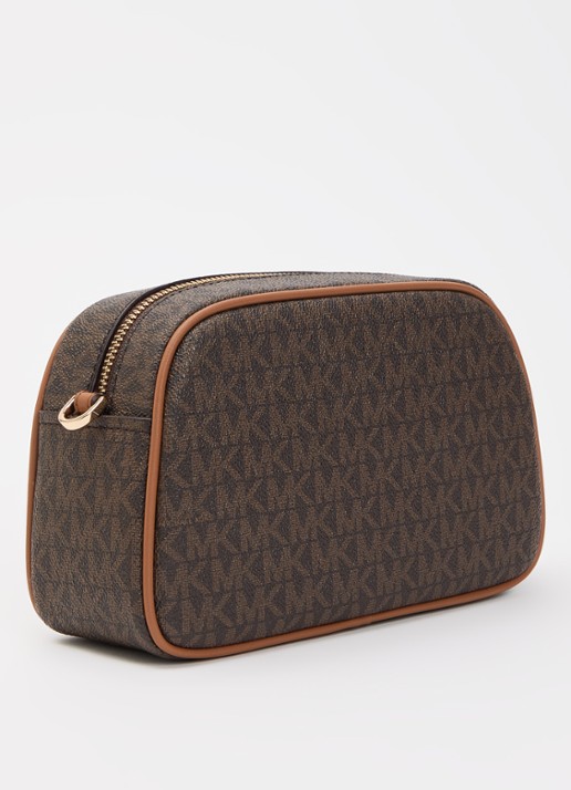 Michael Kors Jet Set crossbodytas met logoprint - achterkant 5 donkerbruin