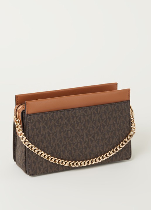 Michael Kors Jet Set Large crossbodytas met logoprint - achterkant 4 bruin